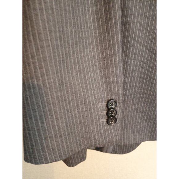 Banana Republic Blazer Men 42s Gray Striped Modern Fit Corpcore Career Jacket - Picture 9 of 11